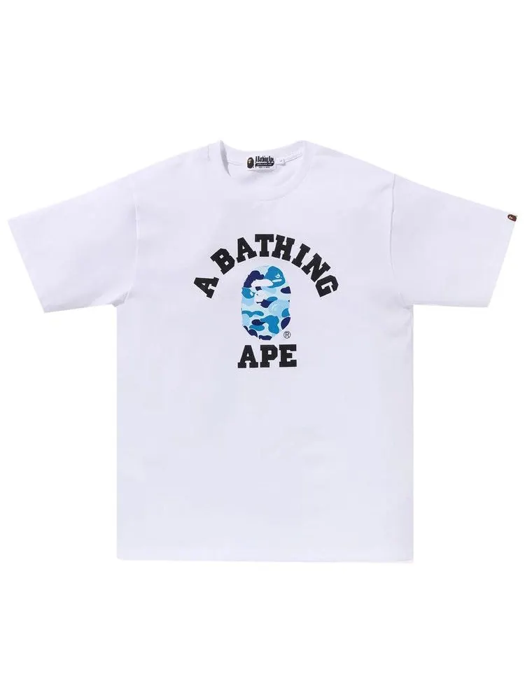 Футболка BAPE ABC Camo College Organic Tee — изображение 1 из 1, белый/синий