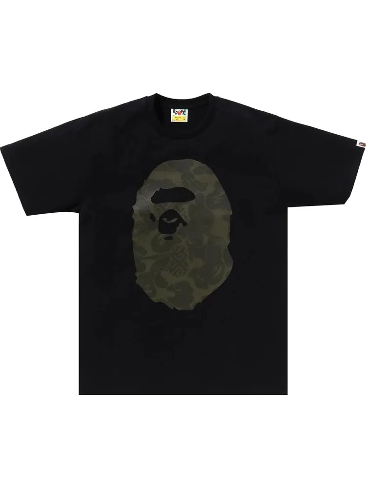 Футболка BAPE Asia Camo Big Ape Head 'Black' — изображение 1 из 2, черный