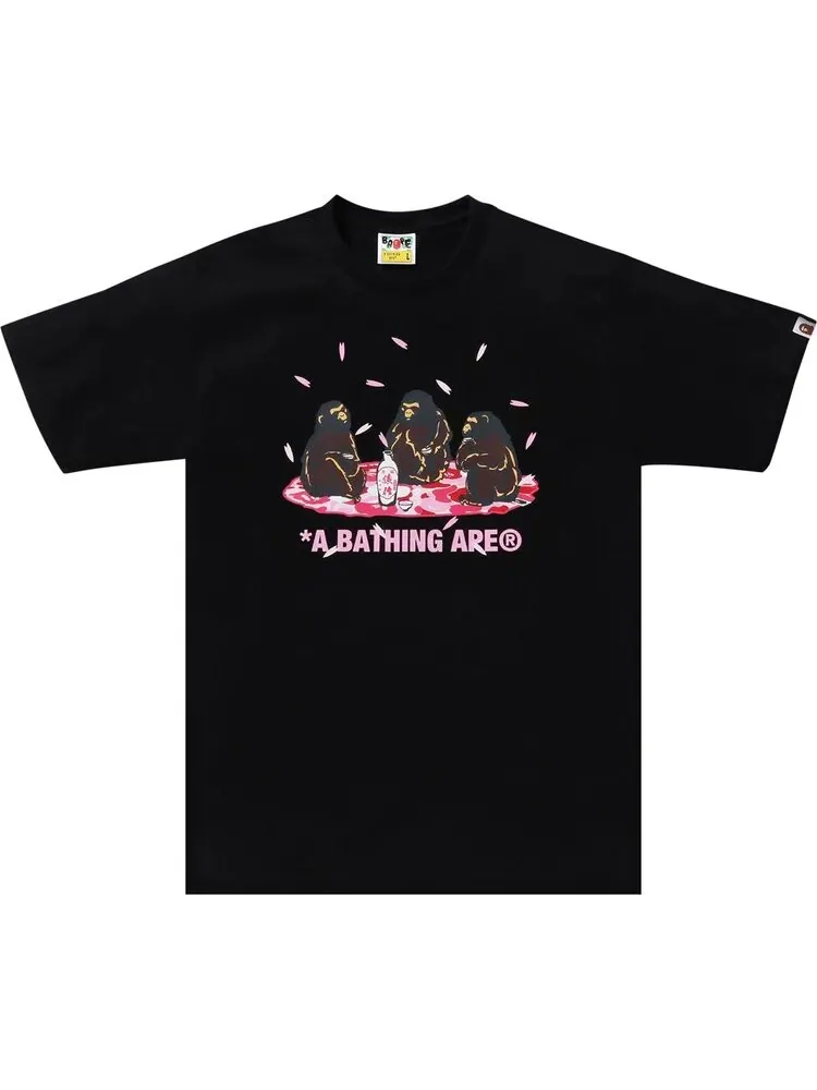 Футболка BAPE Sakura Viewing 'Black' — изображение 1 из 1, черный