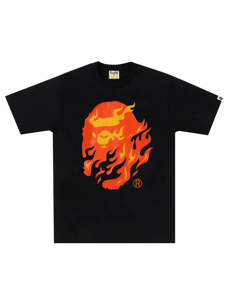 Футболка BAPE Flame Ape Head Tee — изображение 1 из 1, черный/красный