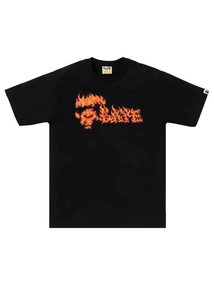 Футболка BAPE Flame Ape Face Tee — изображение 1 из 1, черный/красный