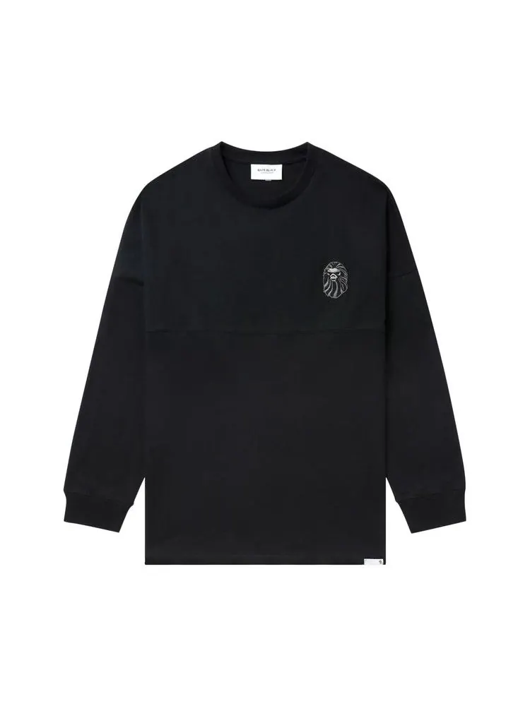 Футболка BAPE Tonal Bape Logo Long-Sleeve Tee — изображение 1 из 2, темно-серый