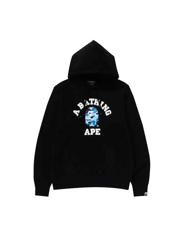 Худи BAPE ABC Camo College Organic Pullover Hoodie — изображение 1 из 1, черный/синий
