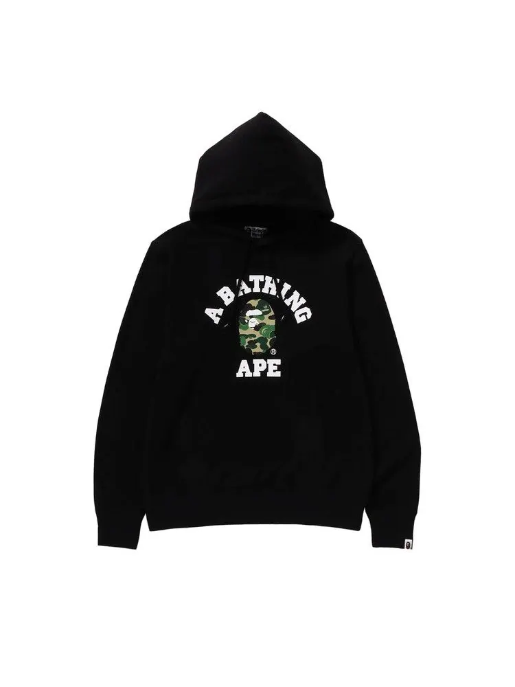 Худи BAPE ABC Camo College Organic Pullover Hoodie — изображение 1 из 1, черный/зеленый