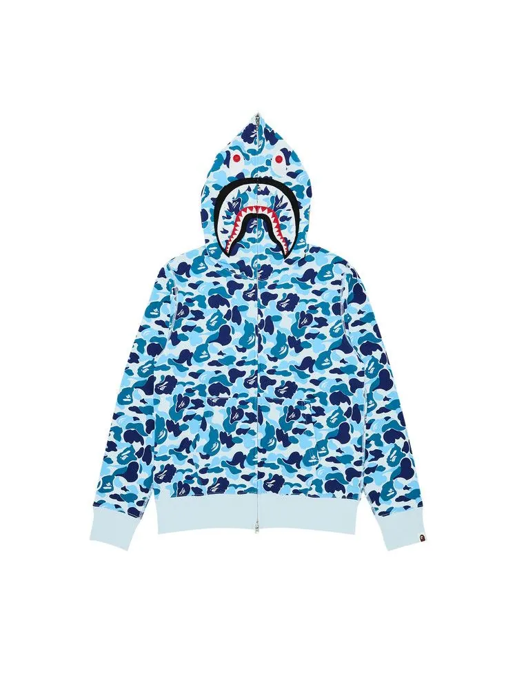 Худи BAPE ABC Camo Shark Full Zip Hoodie — изображение 1 из 5, синий