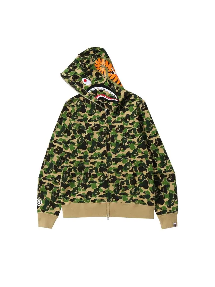 Худи BAPE ABC Camo Shark Full Zip Hoodie — изображение 2 из 2, зеленый