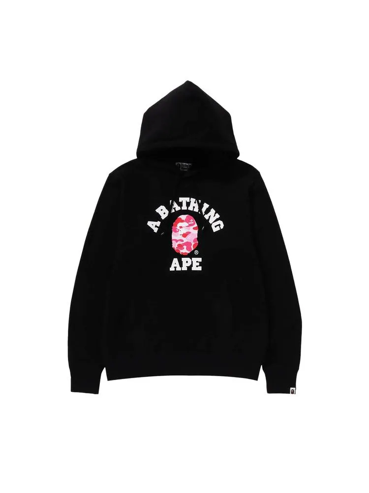 Худи BAPE ABC Camo College Organic Pullover Hoodie — изображение 1 из 1, черный/розовый