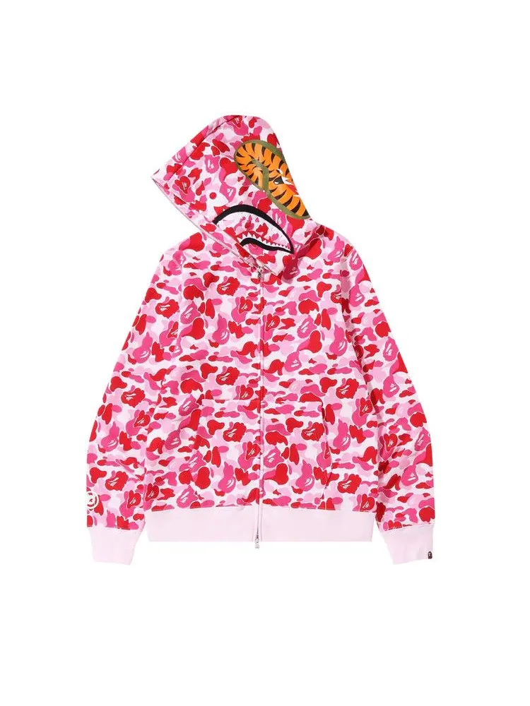 Худи BAPE ABC Camo Shark Full Zip Hoodie — изображение 2 из 2, розовый