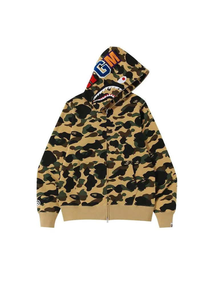 Худи BAPE 1st Camo Shark Full Zip Hoodie — изображение 1 из 1, желтый