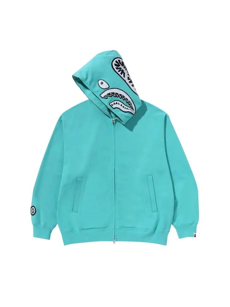 Худи BAPE Hand Drawn Face Relaxed Fit Shark Full Zip Hoodie — изображение 2 из 3, синий