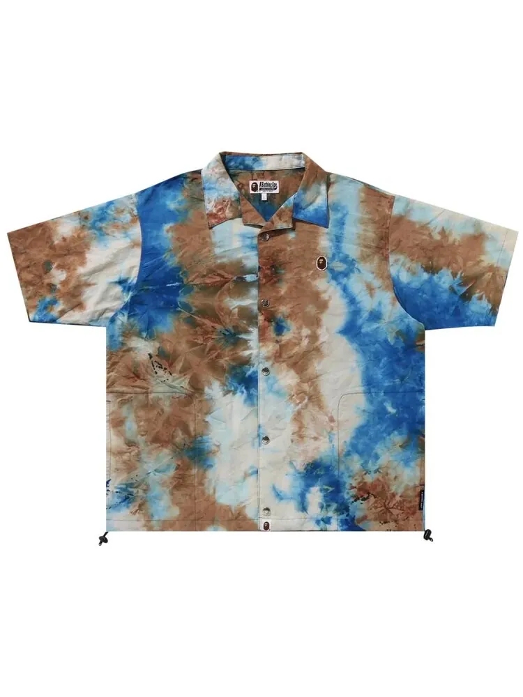 Рубашка BAPE Chusen One Point Open Collar Shirt — изображение 1 из 3, синий