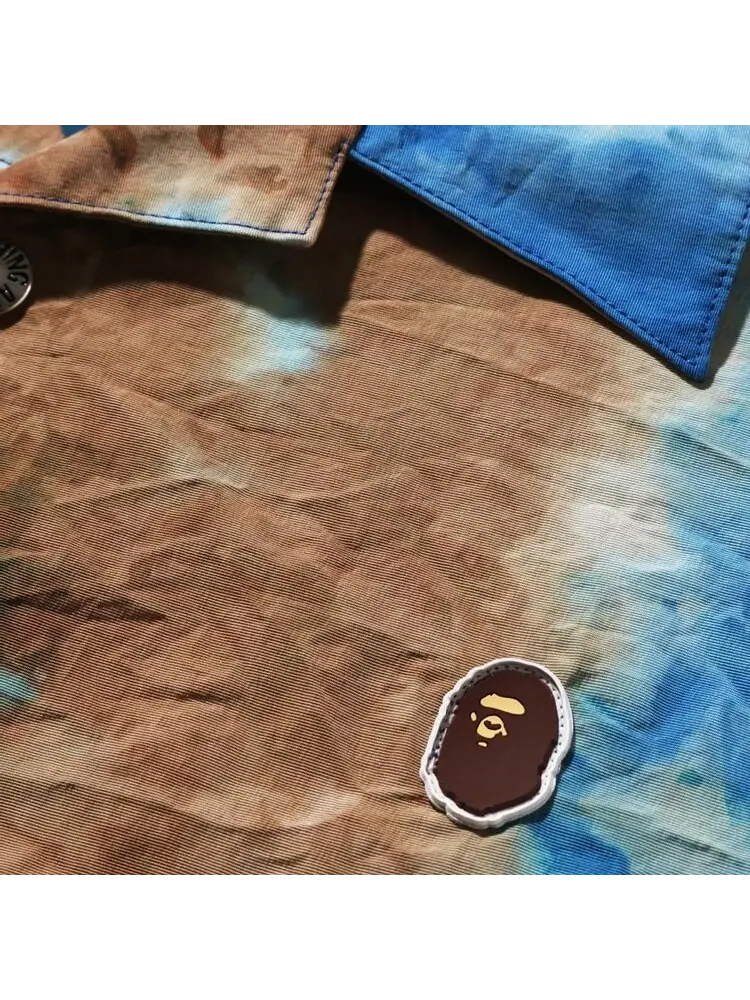 Рубашка BAPE Chusen One Point Open Collar Shirt — изображение 3 из 3, синий