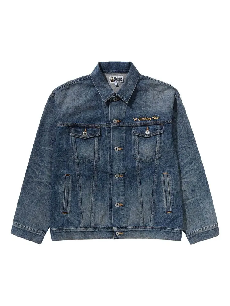 Куртка BAPE Damage Denim Jacket — изображение 1 из 2, синий