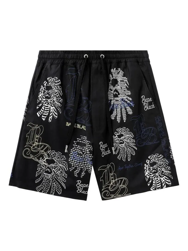 Шорты BAPE Black Bape Graphic Stitch Shorts — изображение 1 из 2, черный