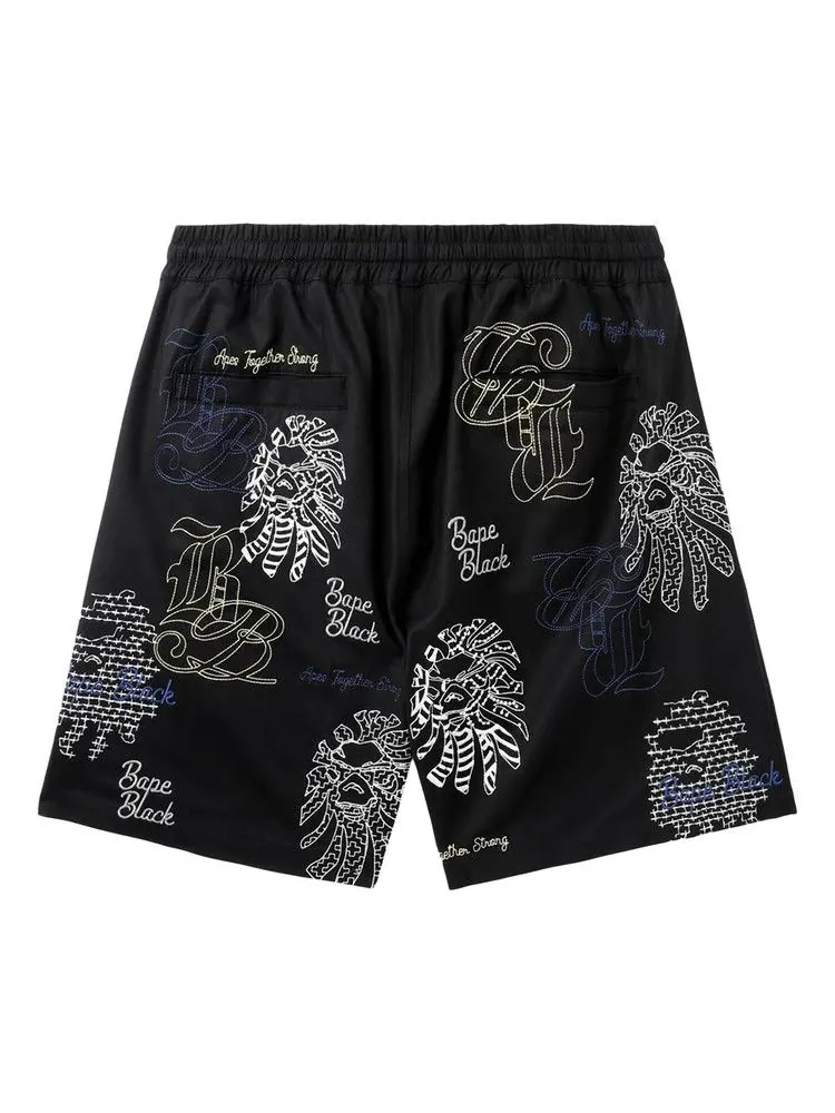 Шорты BAPE Black Bape Graphic Stitch Shorts — изображение 2 из 2, черный