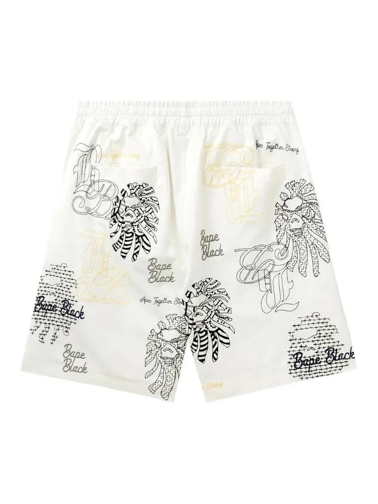 Шорты BAPE Black Bape Graphic Stitch Shorts — изображение 2 из 2, белый