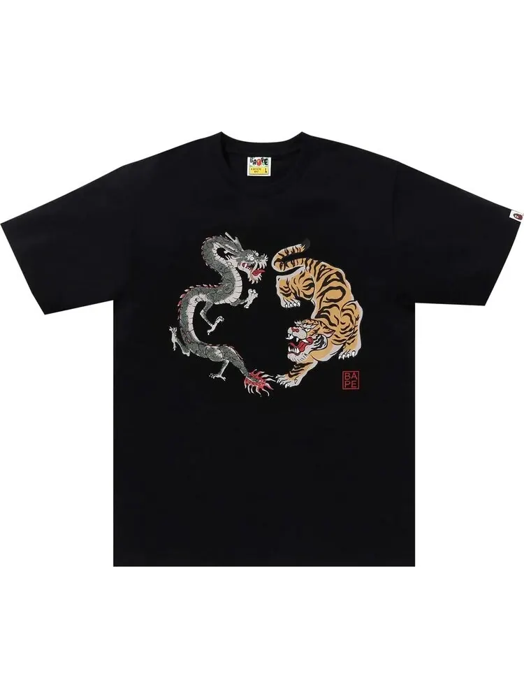 Футболка BAPE Japan Culture Tiger And Dragon 'Black' — изображение 1 из 1, черный