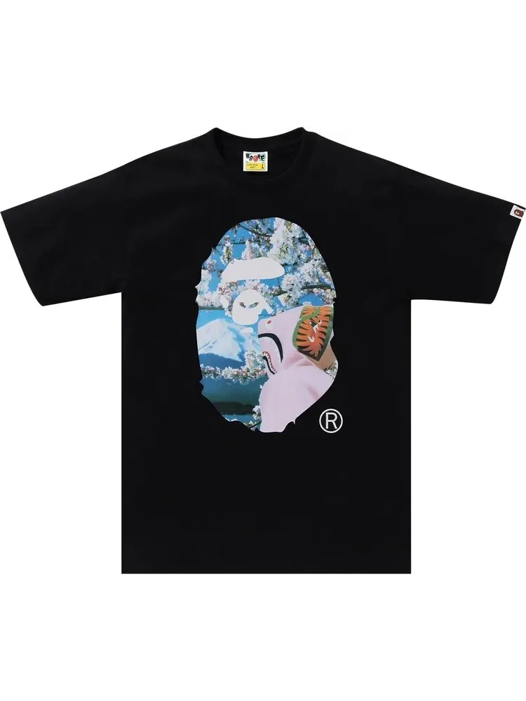 Футболка BAPE Sakura Ape Head Photo #1 'Black' — изображение 1 из 1, черный