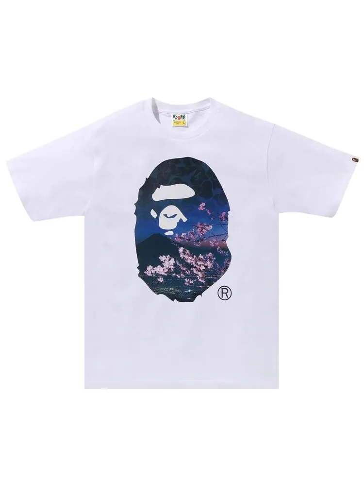 Футболка BAPE Sakura Photo Ape Head #2 'White' — изображение 1 из 1, белый