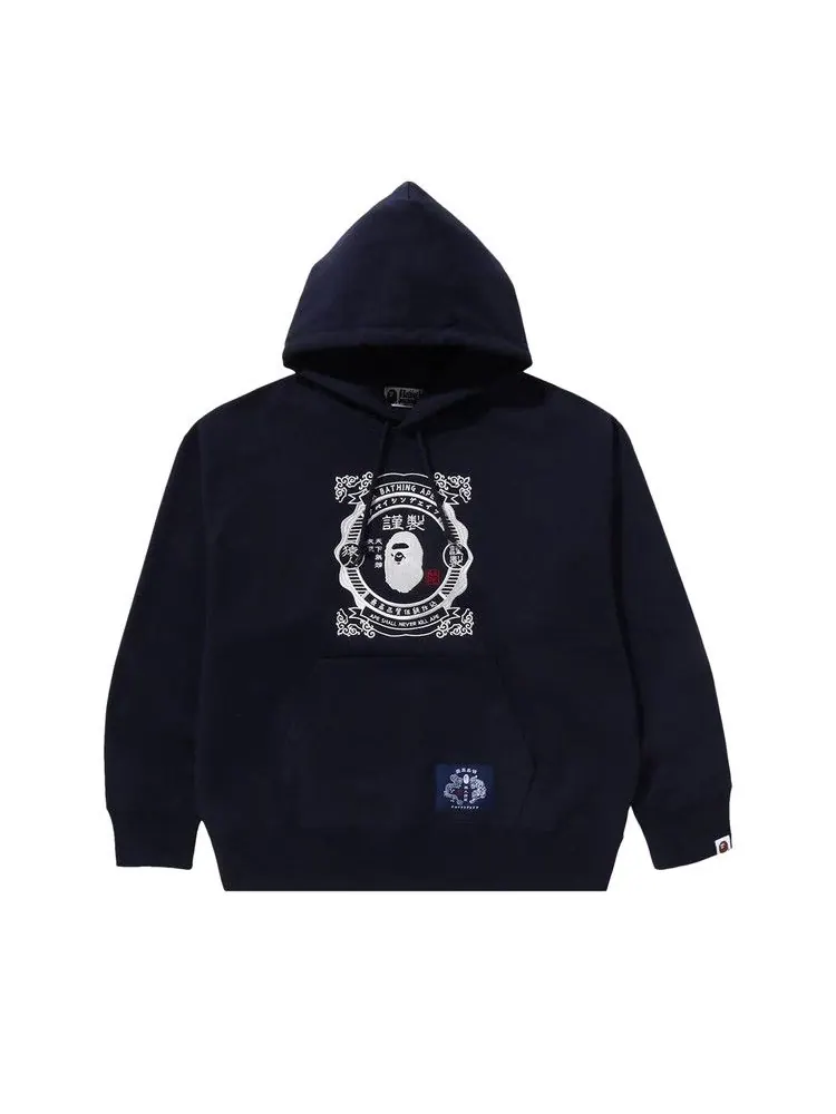 Худи BAPE Japanese Motif Pullover Hoodie — изображение 1 из 1, темно-синий