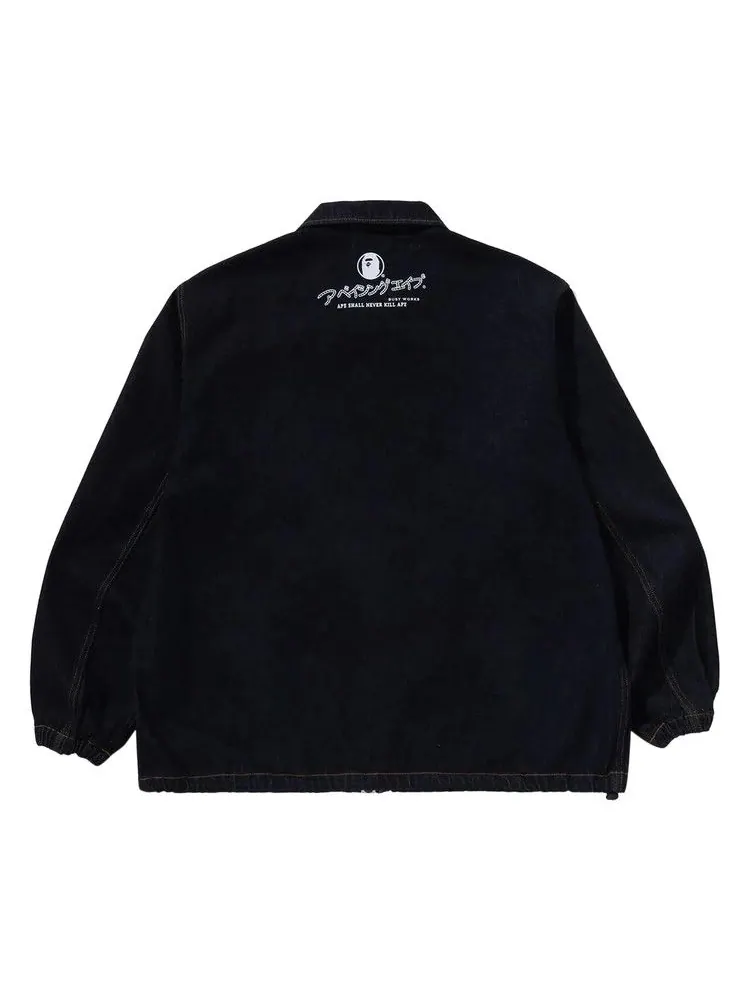 Куртка BAPE Bathing Ape Relaxed Fit Denim Coach Jacket — изображение 2 из 4, синий