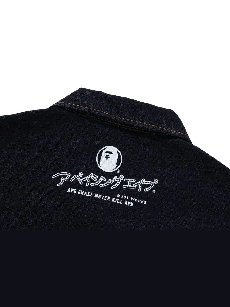 Куртка BAPE Bathing Ape Relaxed Fit Denim Coach Jacket — изображение 4 из 4, синий