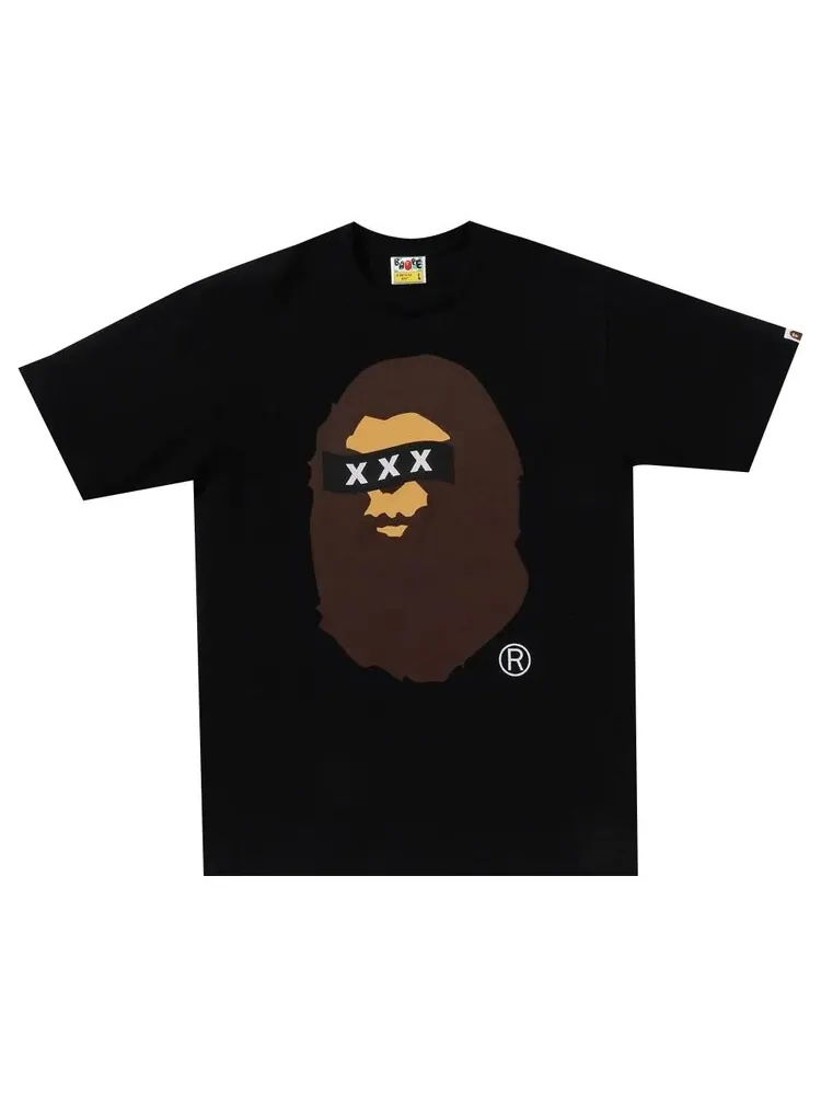 Футболка BAPE x God Selection XXX Ape Head Tee — изображение 1 из 1, черный