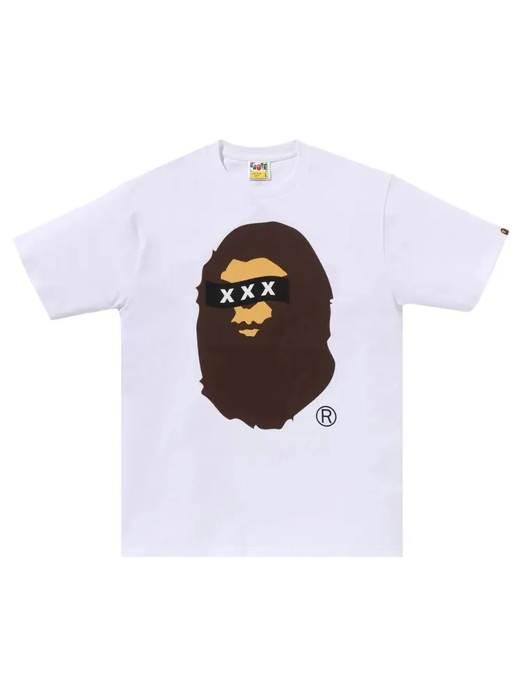 Футболка BAPE x God Selection XXX Ape Head Tee — изображение 1 из 1, белый