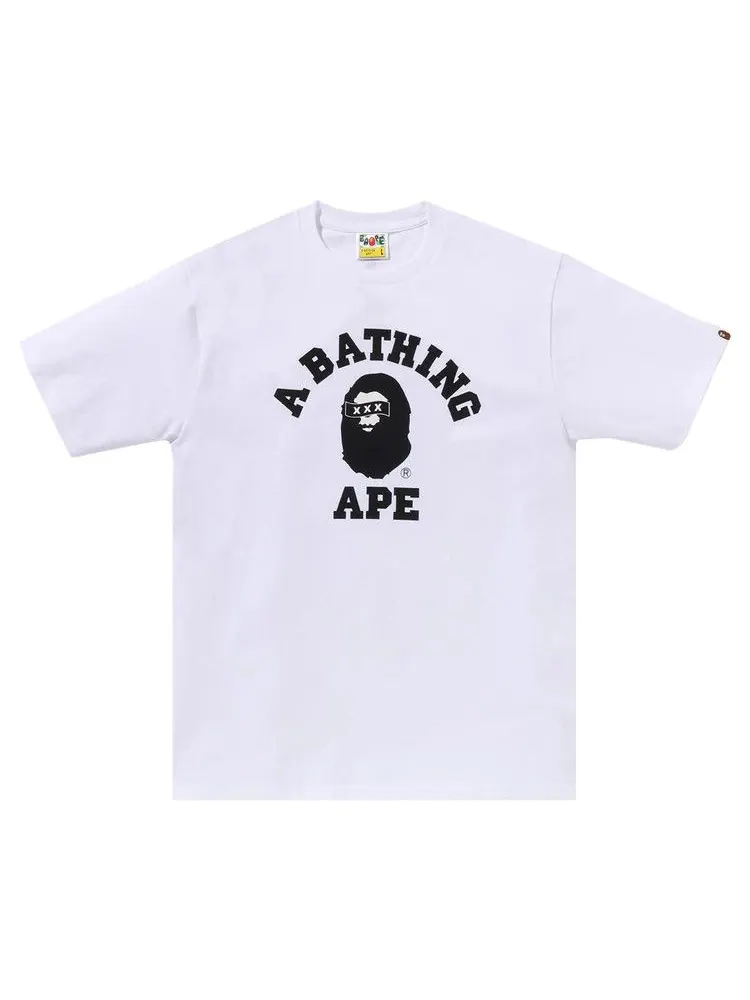 Футболка BAPE x GOD SELECTION XXX College Tee — изображение 1 из 1, белый