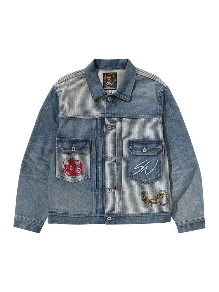 Куртка BAPE x Sean Wotherspoon Crazy Denim Jacket — изображение 1 из 3, синий