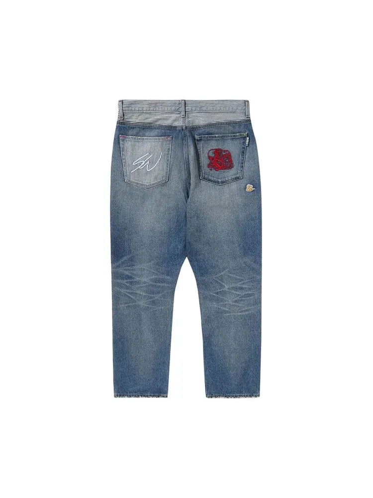 Брюки BAPE x Sean Wotherspoon Crazy Denim Pants — изображение 2 из 4, синий