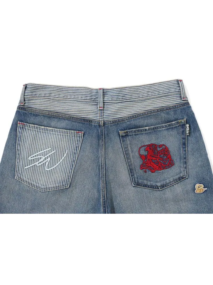 Брюки BAPE x Sean Wotherspoon Crazy Denim Pants — изображение 4 из 4, синий