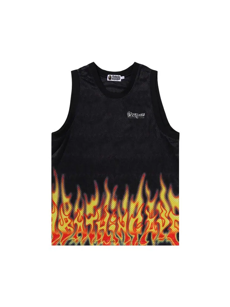 Утепленный жилет BAPE Flame Mesh Vest — изображение 1 из 2, черный