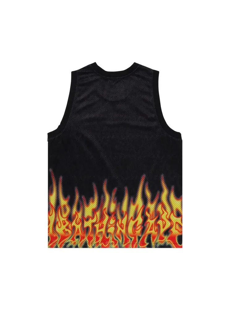 Утепленный жилет BAPE Flame Mesh Vest — изображение 2 из 2, черный