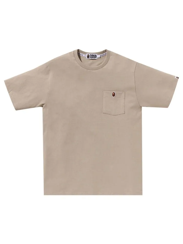 Футболка BAPE Ape Head One Point Pocket Tee — изображение 1 из 1, бежевый