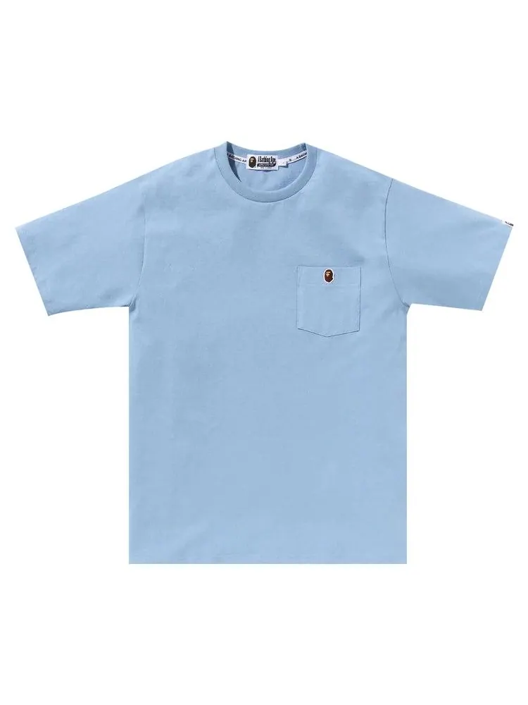 Футболка BAPE Ape Head One Point Pocket Tee, Sax — изображение 1 из 1, бирюзовый