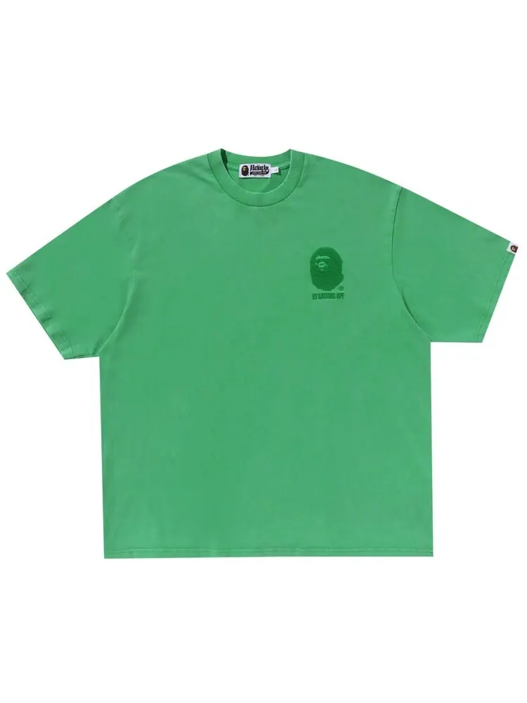 Футболка BAPE Ape Head One Point Acid Wash Relaxed Fit Tee — изображение 1 из 1, зеленый