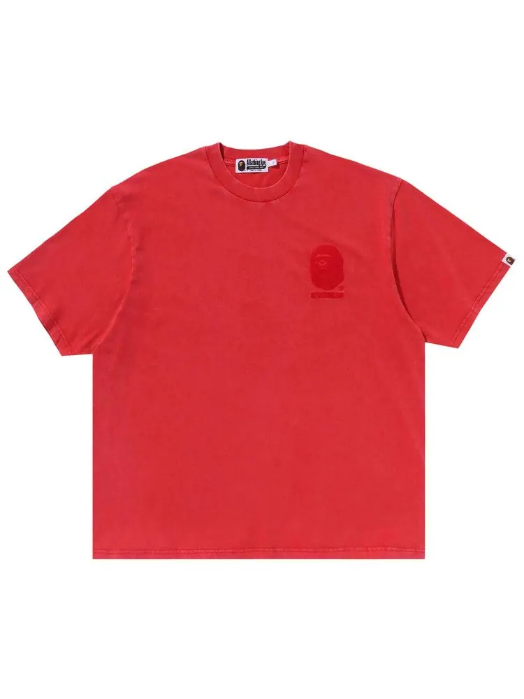 Футболка BAPE Ape Head One Point Acid Wash Relaxed Fit Tee — изображение 1 из 1, красный