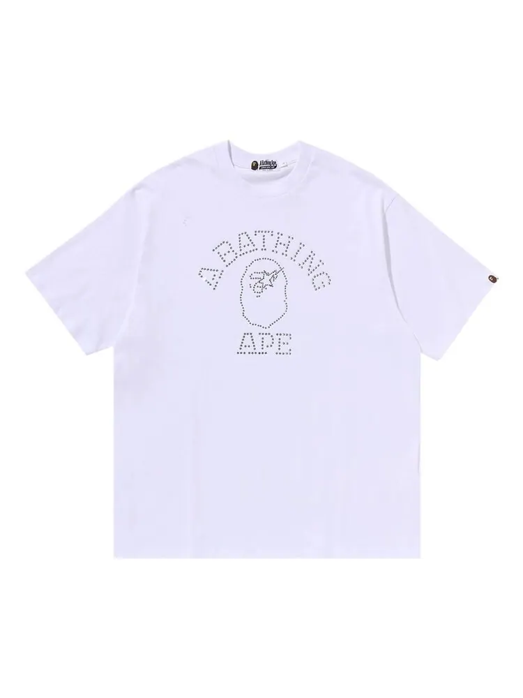 Футболка BAPE Rhinestone College Relaxed Fit Tee — изображение 1 из 1, белый