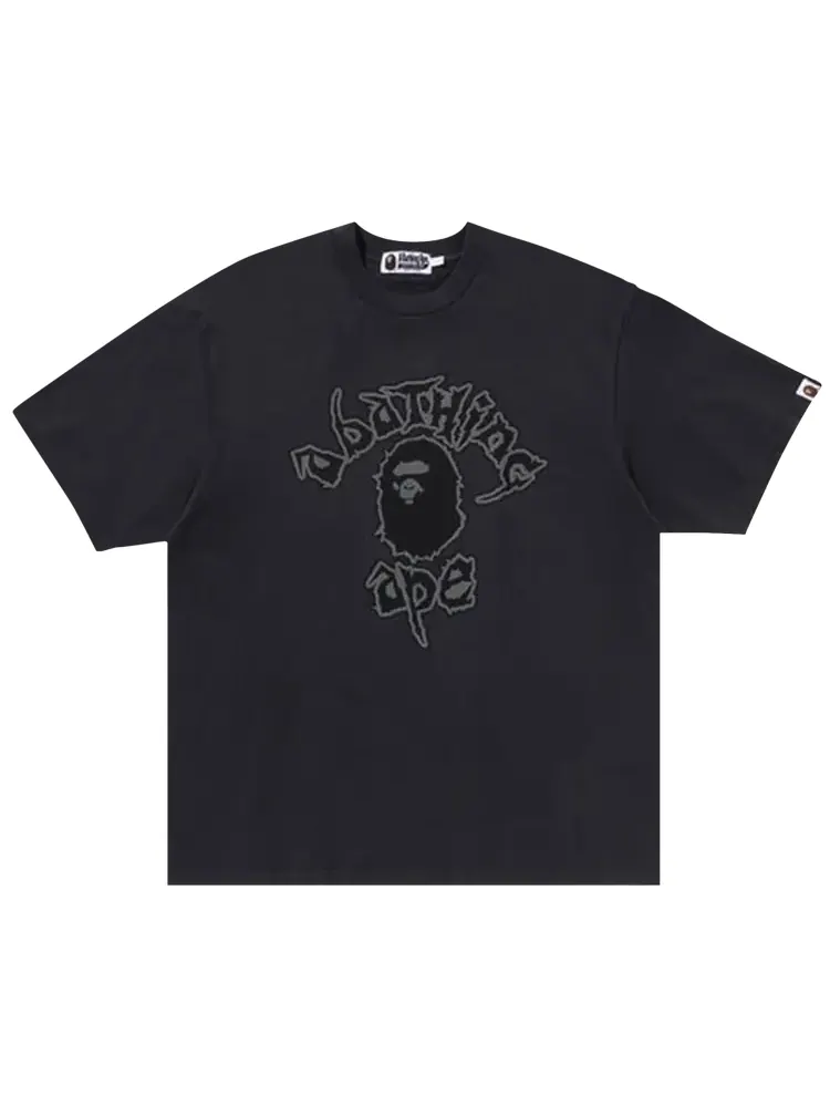 Футболка BAPE Mad College Garment Dyed Relaxed Fit 'Black' — изображение 1 из 2, черный