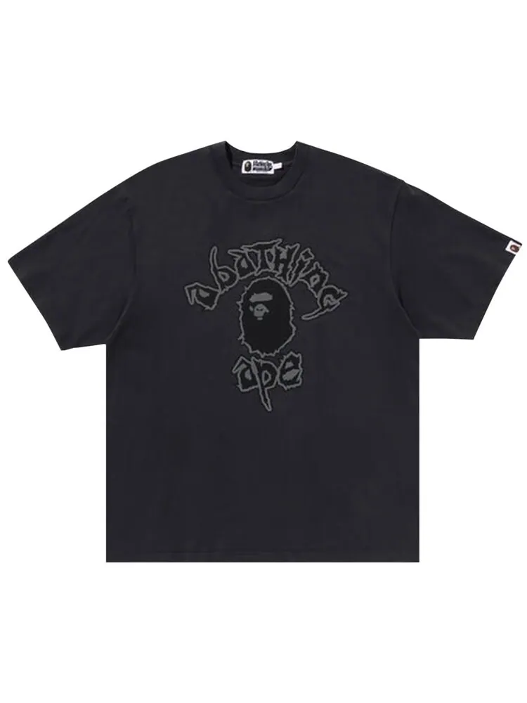 Футболка BAPE Mad College Garment Dyed Relaxed Fit 'Black' — изображение 2 из 2, черный