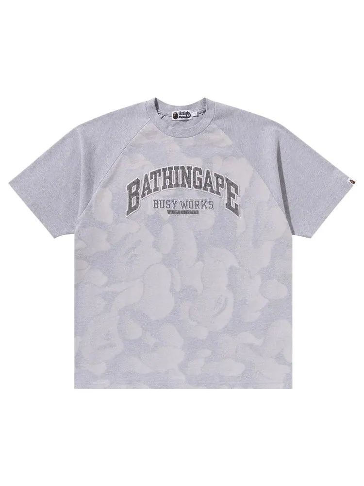 Футболка BAPE Bathing Ape Raglan Sleeve Relaxed Fit Tee 'Grey' — изображение 1 из 2, серый