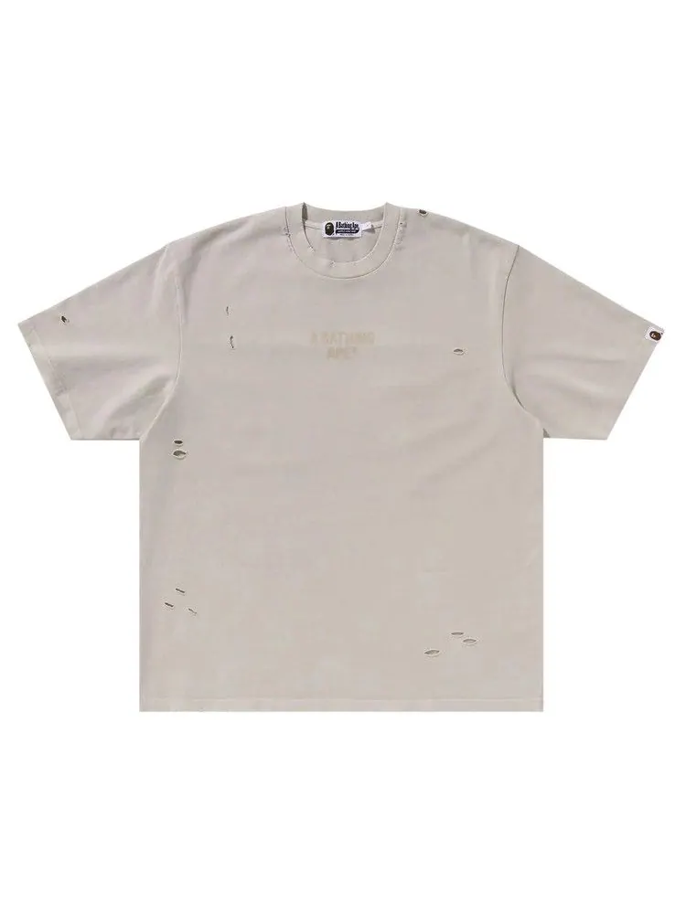 Футболка BAPE Damaged Garment Dyed Relaxed Fit Tee — изображение 1 из 1, белый