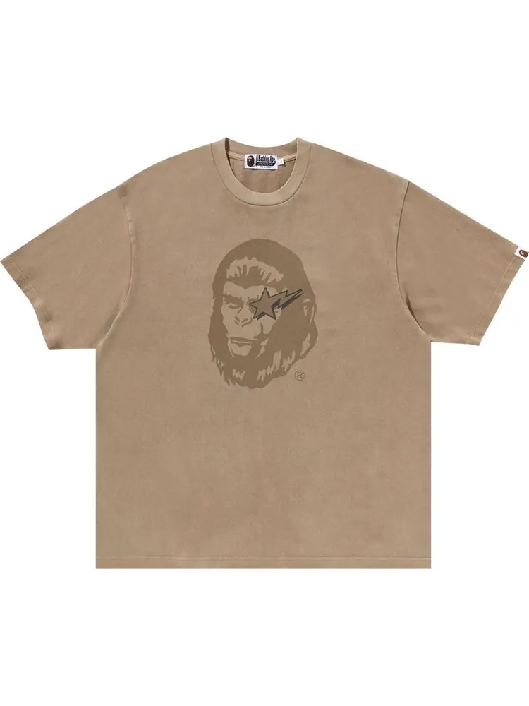 Футболка BAPE WGM Garment Dyed Relaxed Fit 'Beige' — изображение 1 из 2, загар