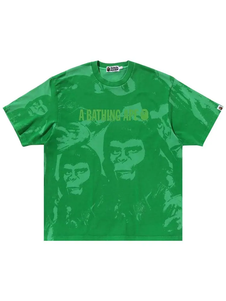 Футболка BAPE Overall Garment Dyed Relaxed Fit Tee — изображение 1 из 1, зеленый