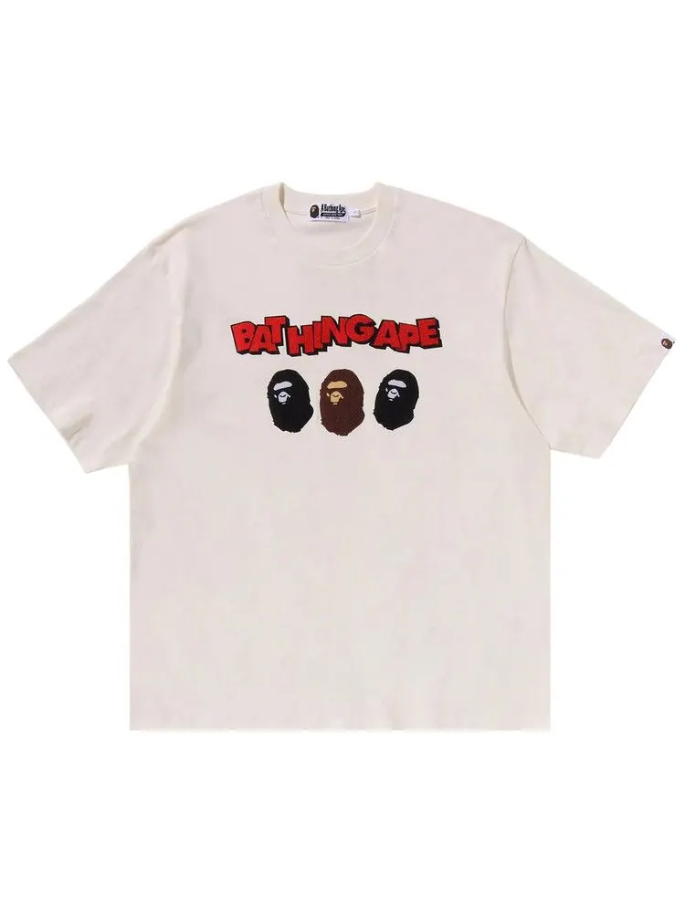 Футболка BAPE Triple Ape Head Relaxed Fit Tee — изображение 1 из 1, белый