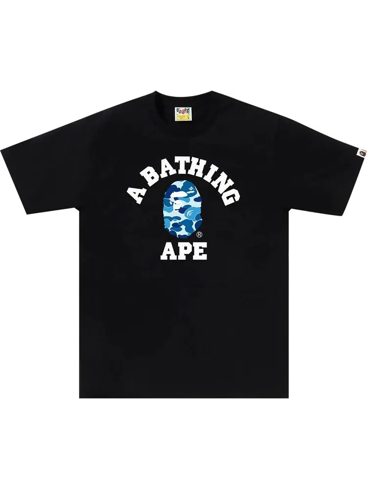 Футболка BAPE ABC Camo College 'Black/Blue' — изображение 1 из 1, черный
