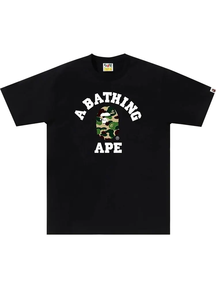 Футболка BAPE ABC Camo College 'Black/Green' — изображение 1 из 1, черный