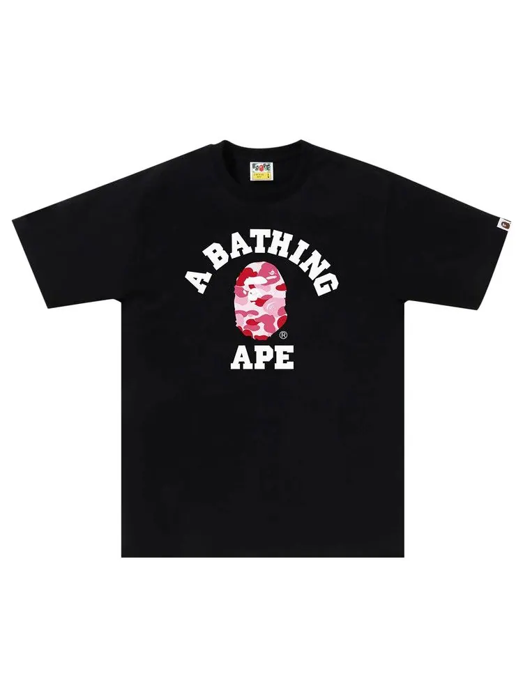 Футболка BAPE ABC Camo College Tee — изображение 1 из 1, черный/розовый