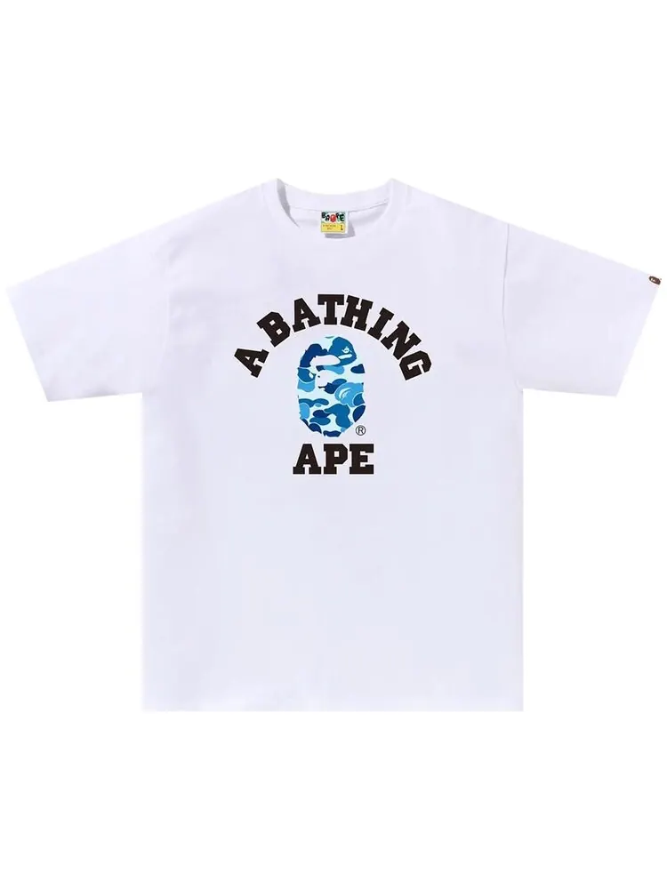 Футболка BAPE ABC Camo College 'White/Blue' — изображение 1 из 1, белый